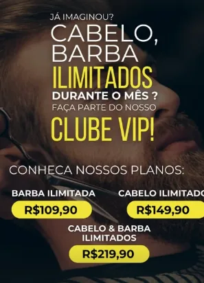 Arte comercial do Clube VIP da Barbearia Tiradentes